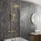 Milano Elsie - Modern Thermostatic Bar Shower Valve with Round Shower Head, Hand Shower and Spout - Choice of Finish