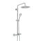 Milano Arlo - Modern Thermostatic Bar Shower Valve with Bath Spout, Round Shower Head and Hand Shower- Choice of Finish