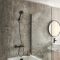 Milano Arlo - Modern Round Thermostatic Bar Shower Valve with Bath Spout and Hand Shower - Choice of Finish