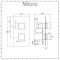 Milano Arvo - Modern 1 Outlet Square Twin Thermostatic Shower Valve - Chrome