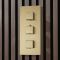 Milano Lyra - Modern 2 Outlet Thermostatic Triple Shower Valve - Brushed Brass
