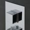 Milano Arvo - Modern 3 Outlet Square Triple Diverter Thermostatic Shower Valve - Chrome