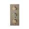Milano Monet - Modern 3 Outlet Triple Diverter Thermostatic Shower Valve - Antique Brass