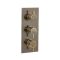 Milano Monet - Modern 3 Outlet Triple Diverter Thermostatic Shower Valve - Antique Brass