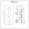 Milano Mirage - Round 3 Outlet Triple Diverter Thermostatic Shower Valve - Chrome