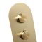 Milano Orta - Modern 2 Outlet Round Push Button Shower Valve - Brushed Brass