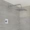 Milano Vis - Chrome Modern One Outlet Digital Thermostatic Shower with Square Wall Mounted Shower Head (1 Outlet)