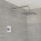 Milano Vis - Chrome Modern One Outlet Digital Thermostatic Shower with Square Wall Mounted Shower Head (1 Outlet)