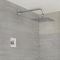 Milano Vis - Chrome Modern One Outlet Digital Thermostatic Shower with Square Wall Mounted Shower Head (1 Outlet)