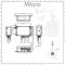 Milano Vis - Chrome Modern One Outlet Digital Thermostatic Shower with Square Wall Mounted Shower Head (1 Outlet)
