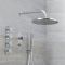 Milano Vis - Chrome Thermostatic Digital Shower with Wall Mounted Round Shower Head, Hand Shower and Body Jets (3 Outlet)
