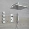 Milano Vis - Chrome Thermostatic Digital Shower with Wall Mounted Square Shower Head, Hand Shower and Body Jets (3 Outlet)