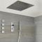 Milano Vis - Chrome Thermostatic Digital Shower with Square Recessed Shower Head, Hand Shower and Body Jets (3 Outlet)