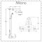 Milano Elizabeth - Chrome and Black Traditional Dual Exposed Thermostatic Shower with Grand Rigid Riser Rail (2 Outlet)
