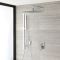 Milano Ashurst - Manual Diverter Shower Valve with 300mm Square Head and Riser Rail Kit - Chrome (2 Outlet)