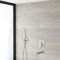 Milano Hunston - Manual Diverter Shower Valve, Square Hand Shower and Spout - Brushed Nickel (2 Outlet)