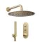 Milano Orta - Brushed Brass Push Button Thermostatic Shower with Shower Head and Hand Shower (2 Outlet)