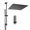 Milano Orta - Black Thermostatic Push Button Shower with Recessed Shower Head (2 Outlet) - Choice of Hand Shower