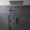 Milano Orta - Black Thermostatic Push Button Shower with Recessed Shower Head (2 Outlet) - Choice of Hand Shower