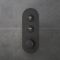 Milano Orta - Black Thermostatic Push Button Shower with Shower Head (2 Outlet)  - Choice of Hand Shower