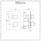 Milano Blade - Wall Mounted Waterfall Bath Filler and Square Concealed Thermostatic Valve - Chrome