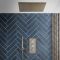 Milano Monet - Modern 400mm Square Ceiling Mounted Recessed Shower Head - Antique Brass