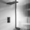Milano Nero - Modern 500mm Round Concealed Shower Head with Waterblade - Black