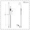 Milano Orno - Modern Riser Rail Kit with Hand Shower and Integrated Elbow - Gun Metal Grey