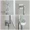 Milano Lune - Modern Round Riser Rail Kit with Hand Shower and Integrated Elbow - Choice of Finish
