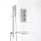 Milano Arvo - Chrome Thermostatic Shower with Waterfall Bath Filler and Riser Rail with Hand Shower (2 Outlet)
