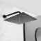 Milano Nero - Black Thermostatic Shower with Square Shower Head and Hand Shower (2 Outlet)