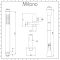 Milano Nero - Black Thermostatic Shower with Square Shower Head and Hand Shower (2 Outlet)