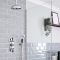 Milano Elizabeth - Chrome and Black Traditional Thermostatic Shower with Ceiling Mounted Shower Head and Hand Shower (2 Outlet)