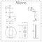 Milano Elizabeth - Chrome and Black Traditional Thermostatic Shower with Ceiling Mounted Shower Head and Hand Shower (2 Outlet)