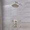 Milano Ashurst - Brushed Nickel Thermostatic Shower with Shower Head and Body Jets (2 Outlet)