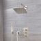 Milano Hunston - Brushed Nickel Thermostatic Shower with Shower Head and Hand Shower (2 Outlet)