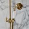 Milano Elizabeth - Brushed Brass Traditional Triple Exposed Thermostatic Shower with Grand Rigid Riser Rail and Wall Spout (3 Outlet)
