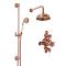 Milano Elizabeth - Brushed Copper Traditional Triple Exposed Thermostatic Shower with Shower Head and Riser Rail (2 Outlet)