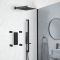Milano Preto - Modern 3 Outlet Square Triple Diverter Thermostatic Shower Valve - Black