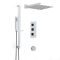 Milano Arvo - Chrome Thermostatic Shower with Diverter, Shower Head, Hand Shower, Overflow Bath Filler and Riser Rail (3 Outlet)