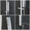 Milano Arvo - Chrome Thermostatic Shower with Diverter, Recessed Shower Head, Hand Shower, Body Jets and Riser Rail (3 Outlet)