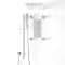 Milano Arvo - Chrome Thermostatic Shower with Diverter, Thin Fixed Shower Head, Body Jets and Riser Rail with Hand Shower (3 Outlet)
