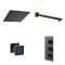 Milano Preto - Black Thermostatic Shower with Diverter, Shower Head, Hand Shower and Body Jets (3 Outlet)