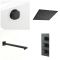 Milano Preto - Black Thermostatic Shower with Diverter, Shower Head, Hand Shower and Overflow Bath Filler (3 Outlet)