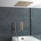 Milano Clarus - Thermostatic Shower with Diverter, Recessed Shower Head, Hand Shower and Overflow Bath Filler - Aged Gold