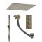 Milano Monet - Thermostatic Shower with Diverter, Recessed Shower Head, Hand Shower and Overflow Bath Filler - Antique Brass