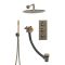 Milano Clarus - Thermostatic Shower with Diverter, Shower Head, Hand Shower and Overflow Bath Filler - Aged Gold (3 Outlet)