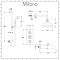 Milano Elizabeth - Chrome and Black Traditional Thermostatic Shower with Diverter, Shower Head, Bath Spout and Riser Rail (3 Outlet)