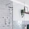 Milano Elizabeth - Chrome and White Traditional Thermostatic Shower with Diverter, Shower Head, Body Jets and Riser Rail (3 Outlet)