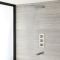 Milano Ashurst - Triple Diverter Thermostatic Shower Valve, Head and Spout - Brushed Nickel (2 Outlet)